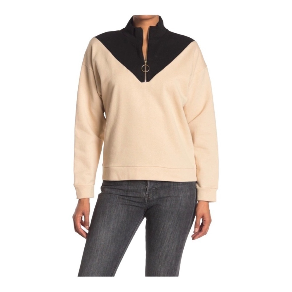 Velvet Heart Quarter Zip Colorblock Sweatshirt Size L